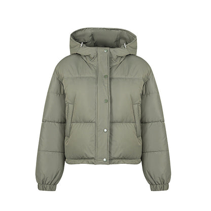 Lightweight Women Puffer Coat - Boxy Cotton Fill, Layering