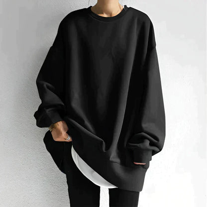 Oversized Cozy Womens Pullover - Relaxed Drop Shoulder Knit