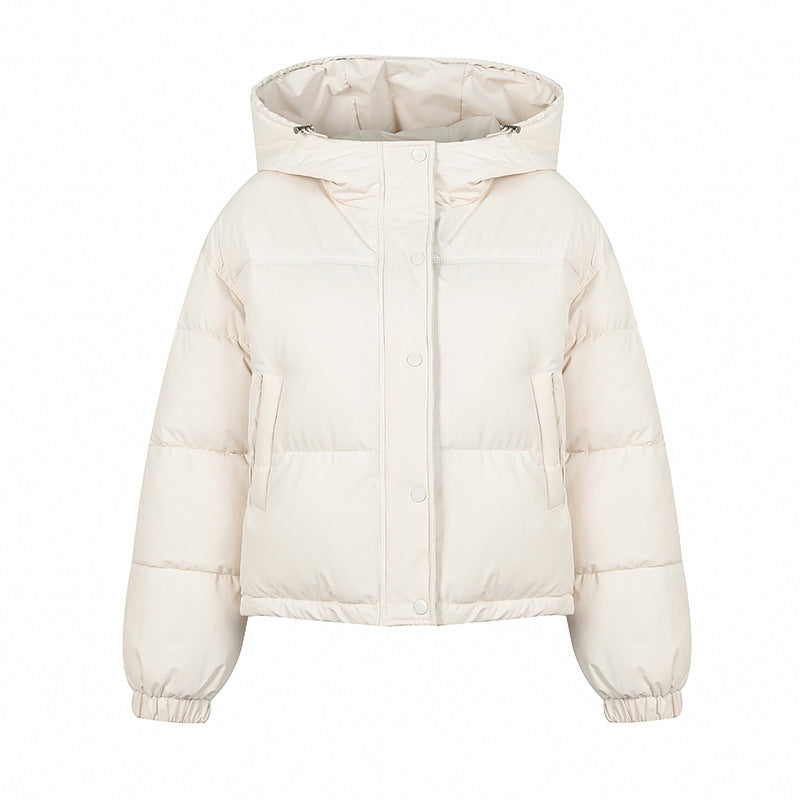 Lightweight Women Puffer Coat - Boxy Cotton Fill, Layering