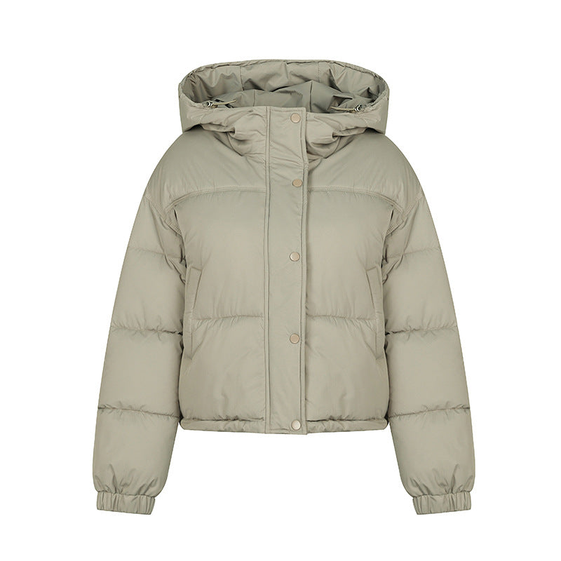 Lightweight Women Puffer Coat - Boxy Cotton Fill, Layering