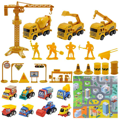 Calendario dell'Avvento Scatola di Giocattoli Auto Regalo di Natale per Bambini 24 Giorni