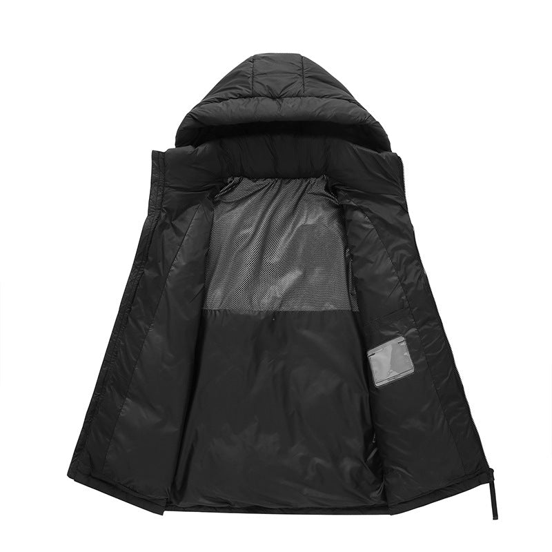 Isolerende herre dunjakke - boxy hofte, polyester, vinter