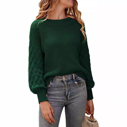 Warm Cozy Women's Chunky Knit Sweater - Relaxed Fit