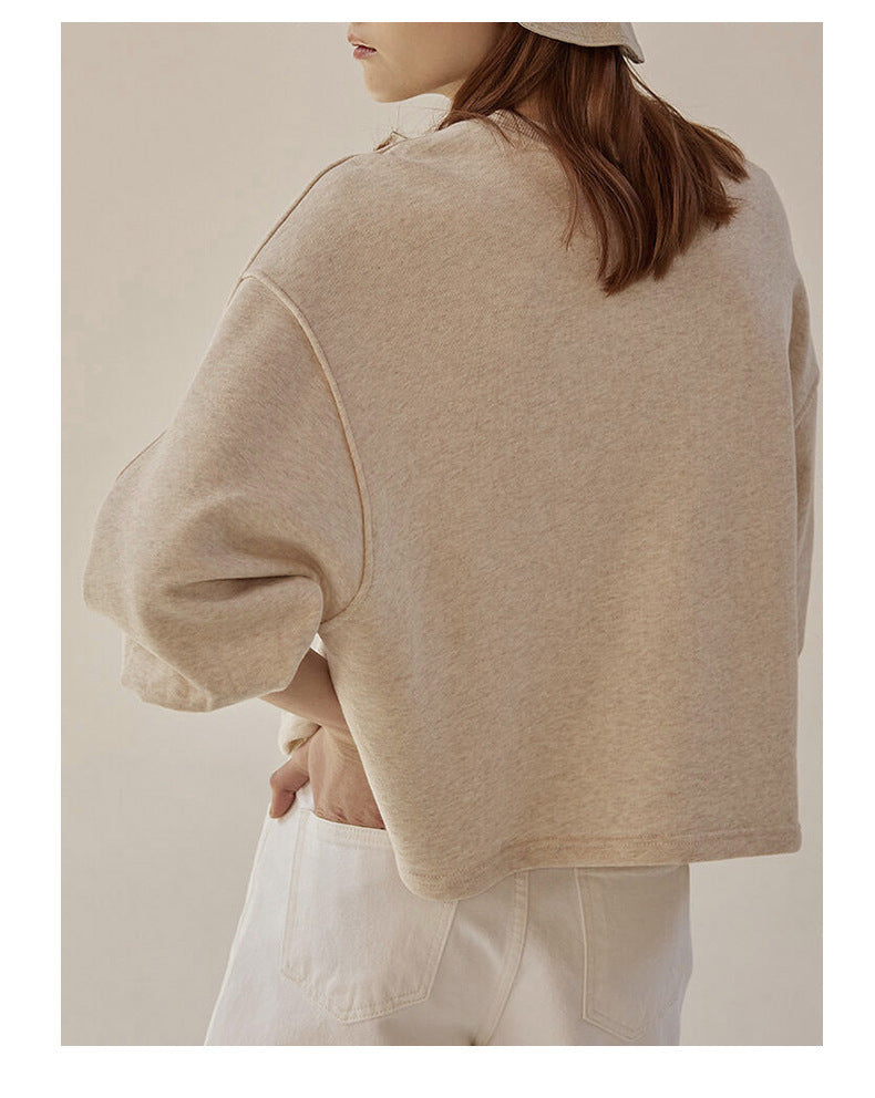 Oversized kvinders crewneck sweatshirt - boxy raglan, bomuld