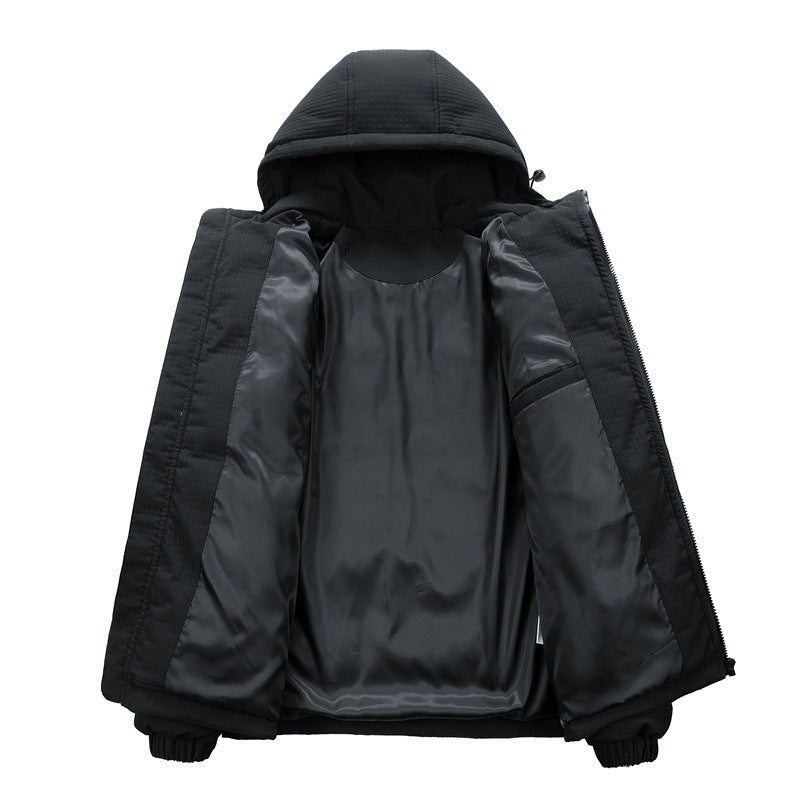 Insulating Men's Puffer Coat - Boxy Cut, Quilted, For Winter