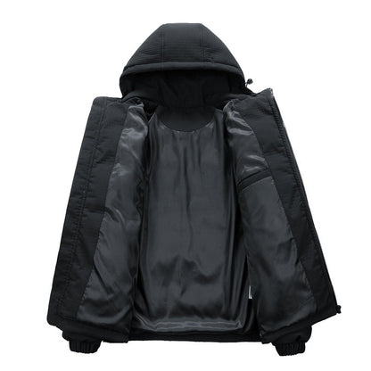 Insulating Men's Puffer Coat - Boxy Cut, Quilted, For Winter