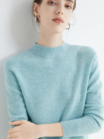 Soft Classic Women’s Pullover - Mock Neck, Wool, Work