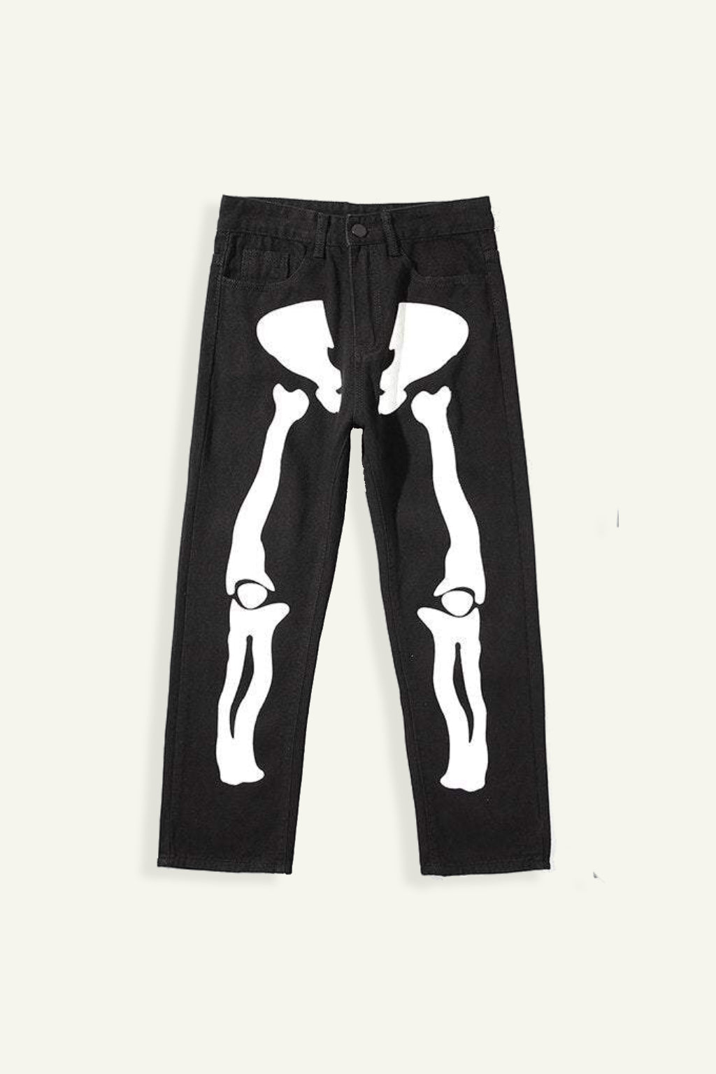 Y2K Skeleton Pants Unisex Cotton-Polyester Blend with Striking Skeleton Designs and Multiple Pockets-2