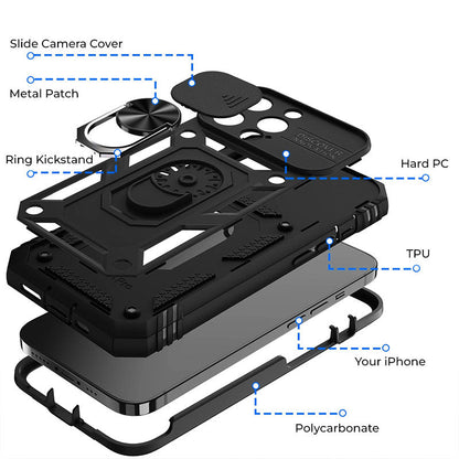 Magnetisk telefoncover robust ringfodstøtte Fall 2025