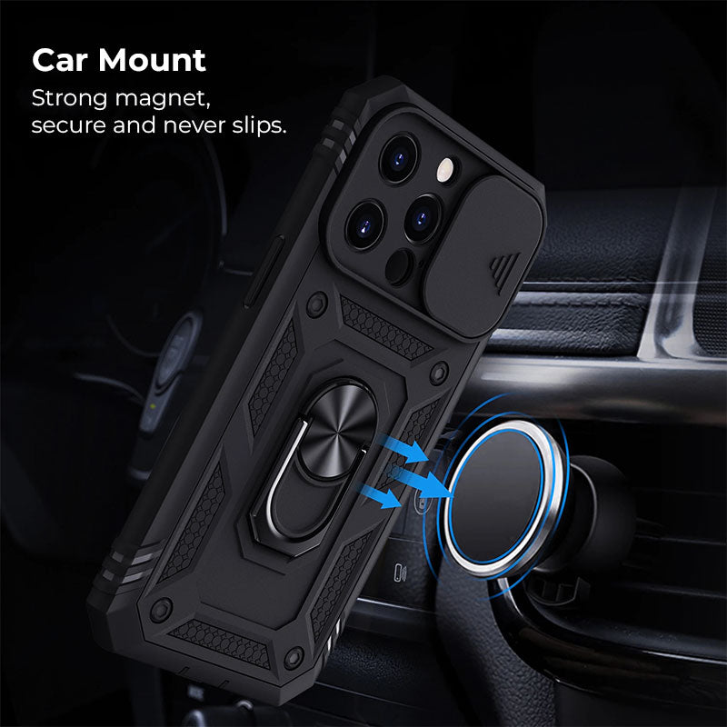 Magnetisk telefoncover robust ringfodstøtte Fall 2025
