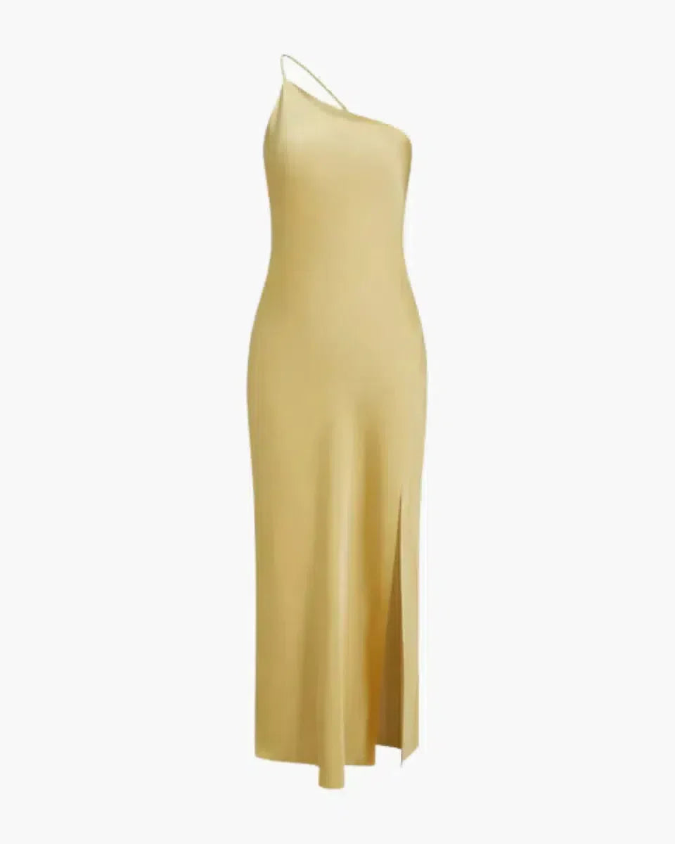 Variant image for Layered Maxi Dress for Women with Crisscross Straps and Flowing Skirt in Vibrant Yellow for Summer Events-1
