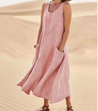 Variant image for Womens Summer Dress with Pockets, Casual Knee-Length Cotton Dress for Everyday Comfort and Style-11