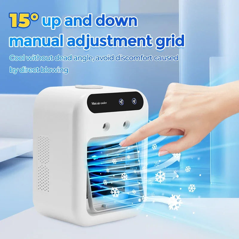 Portable Mini Air Conditioner Fan with Humidifier, USB Charging, 500ml Water Tank, Adjustable Wind Speed for Home and Office 2