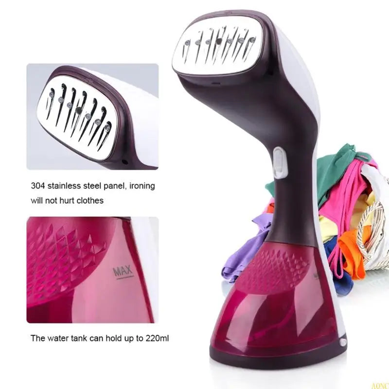 Powerful Handheld Clothes Steamer with 220ml Water Tank and Stainless Steel Panel for Quick Touch-Ups 2