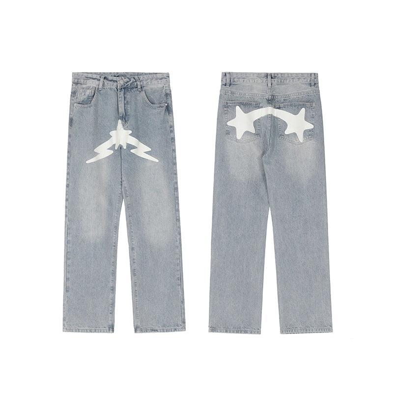 Variant image for Y2K Print Jeans with Vibrant Designs, Relaxed Fit, Comfortable Denim for Trendy Style-2