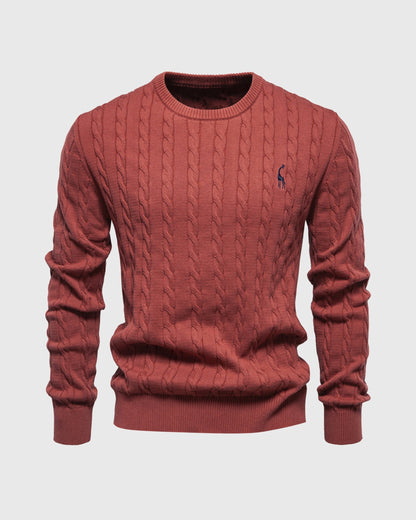 Soft Timeless Men's Cable Knit Sweater - Crewneck, Cotton