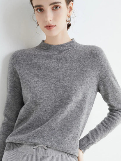 Soft Classic Women’s Pullover - Mock Neck, Wool, Work