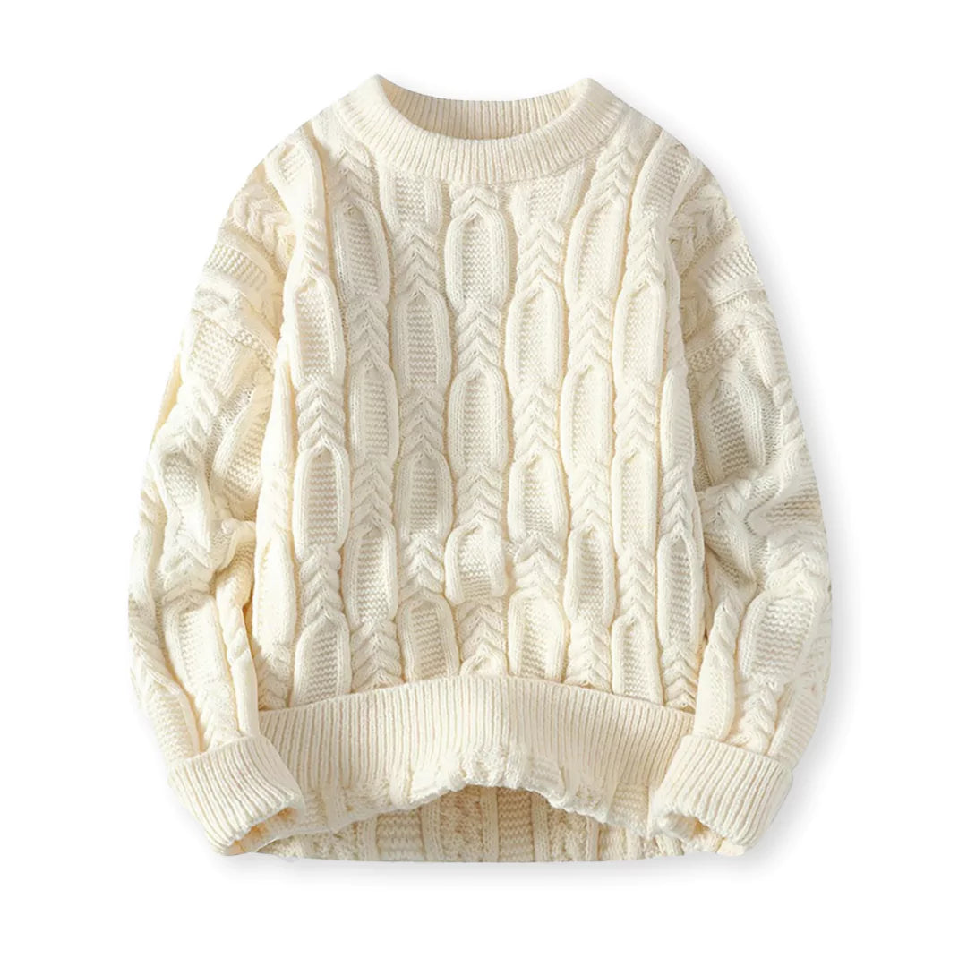 Warm Men’s Sweater - Cable Knit, Chunky, For Winter