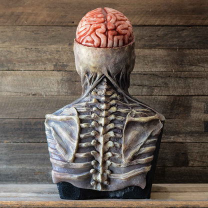 Realistisk skjelettmaske med bevegelig kjeve med hatt – Halloween-cosplay-tilbehør med full hode for fester og arrangementer