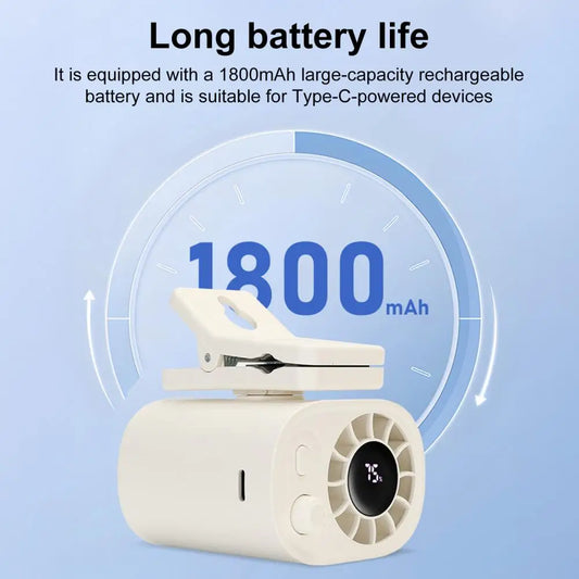 Rechargeable Clip-On Mini Fan with 360-Degree Rotation, Adjustable Speed, USB and Battery Powered for Versatile Cooling 0