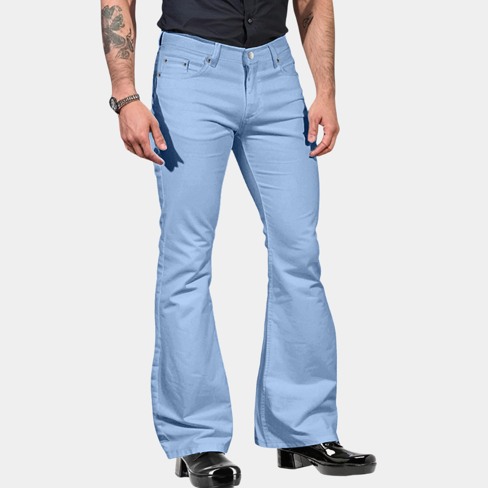Retro men's flare pants – vintage style, durable cotton, for casual outings 1