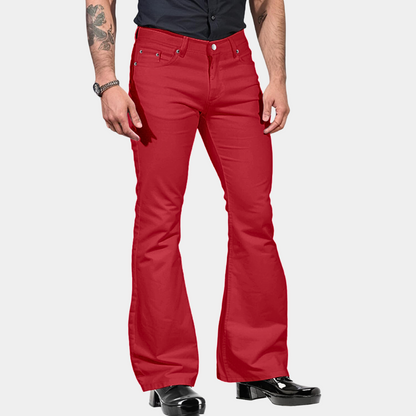 Retro men's flare pants – vintage style, durable cotton, for casual outings 4