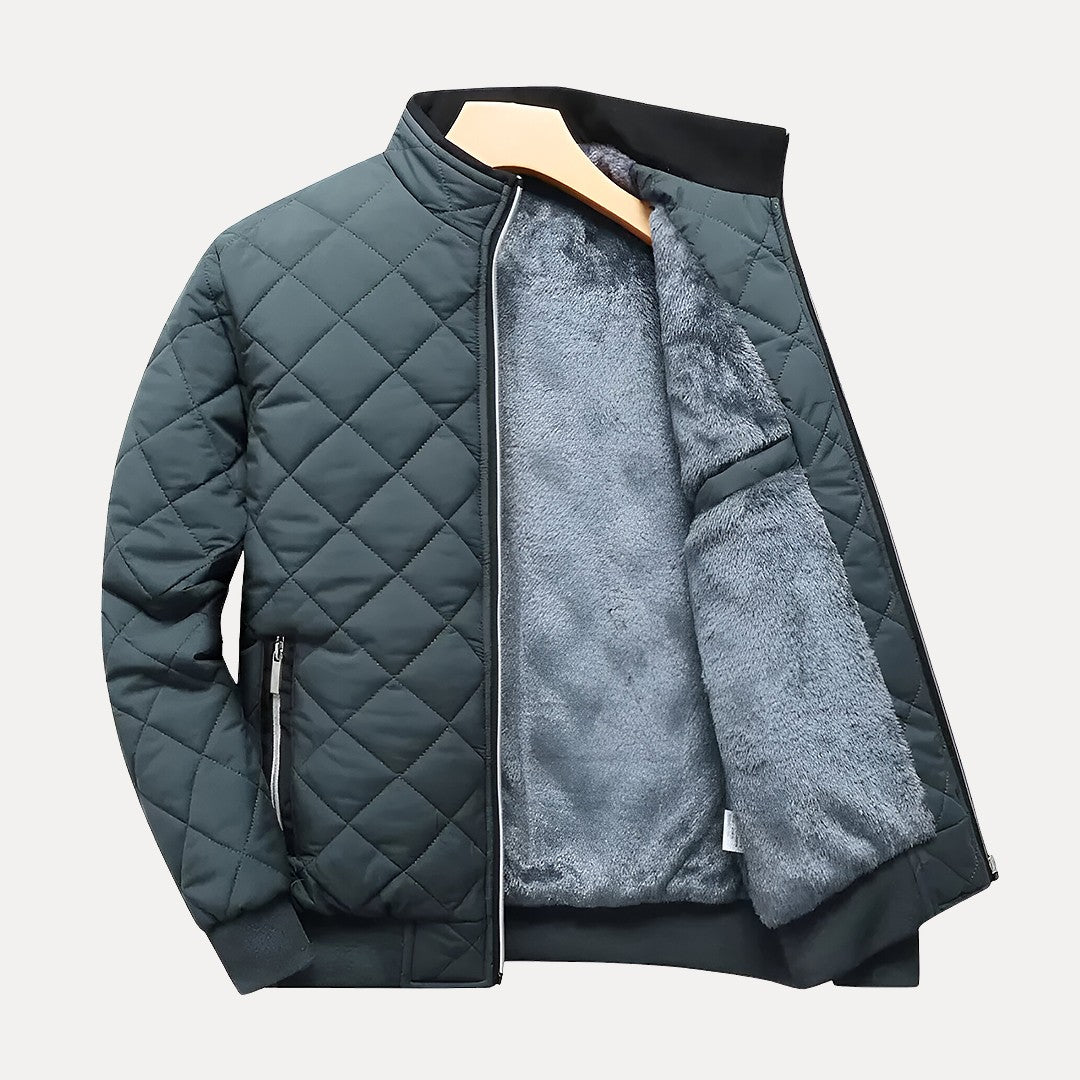 Lightweight Men's Quilted Jacket - Stand Collar, Insulated