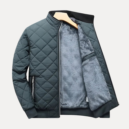 Lightweight Men's Quilted Jacket - Stand Collar, Insulated