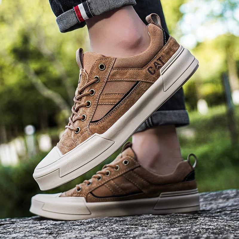 Durable men's outdoor sneakers - anti-slip wear-resistant fabric upper, for hiking and casual everyday