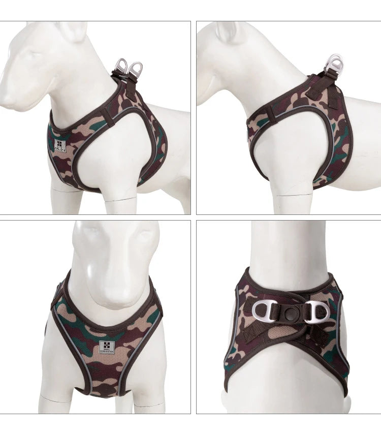 Dog Harness Leash Set Reflective Padded Vest All Seasons Outdoor Walking Gift Idea