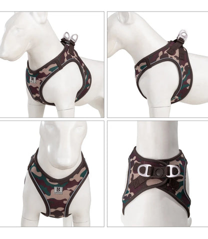 Dog Harness Leash Set Reflective Padded Vest All Seasons Outdoor Walking Gift Idea