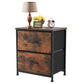 Versatile 2-Drawer Nightstand with Fabric Storage for Bedroom and Living Room