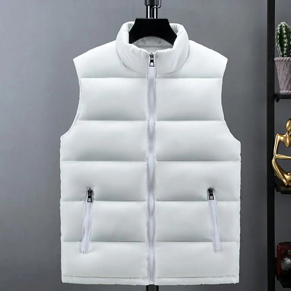 Lightweight Men's Puffer Vest - Slim Stand Collar, Quilted