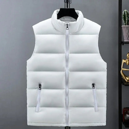 Lightweight Men's Puffer Vest - Slim Stand Collar, Quilted