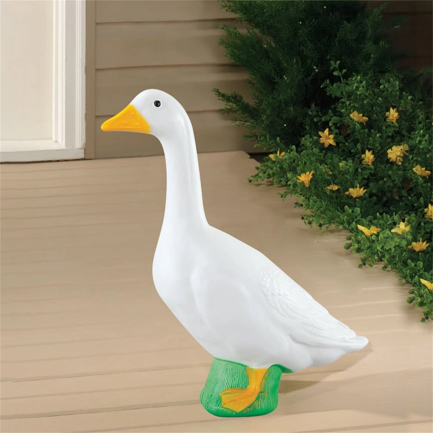 Statua di oca da giardino 18 cm decorazione bianca da esterno paesaggio figura animale regalo primavera 2026