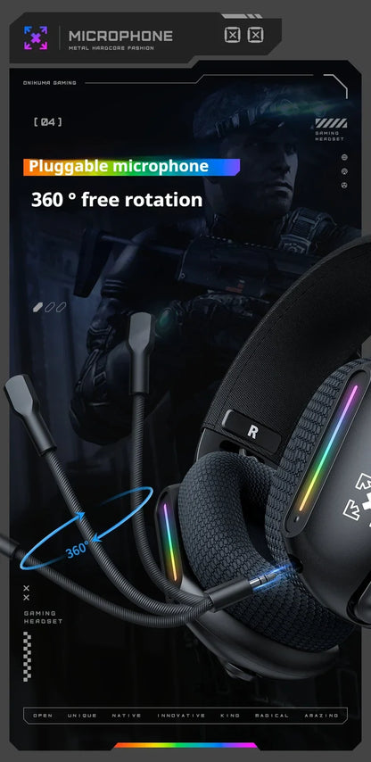Wireless Gaming Headset Tri Mode Bluetooth Wired Immersive