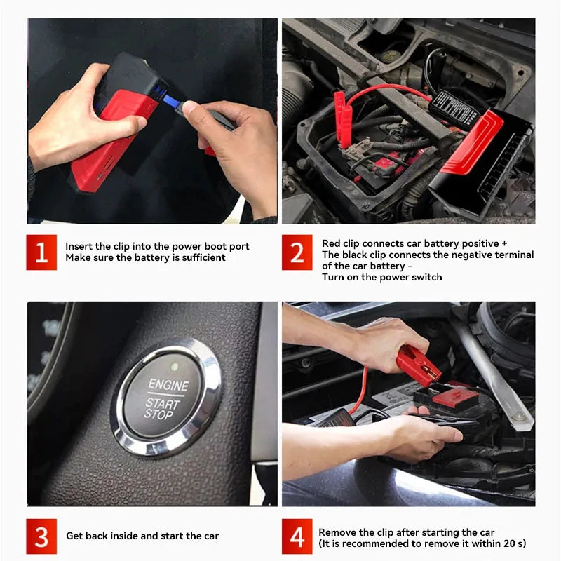 Démarreur de voiture Power Bank 18000mAh 1200A Peak Booster d'urgence pour véhicules 12V Sécurité voyage sur route Automne 2025