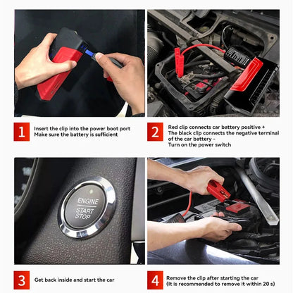 Démarreur de voiture Power Bank 18000mAh 1200A Peak Booster d'urgence pour véhicules 12V Sécurité voyage sur route Automne 2025