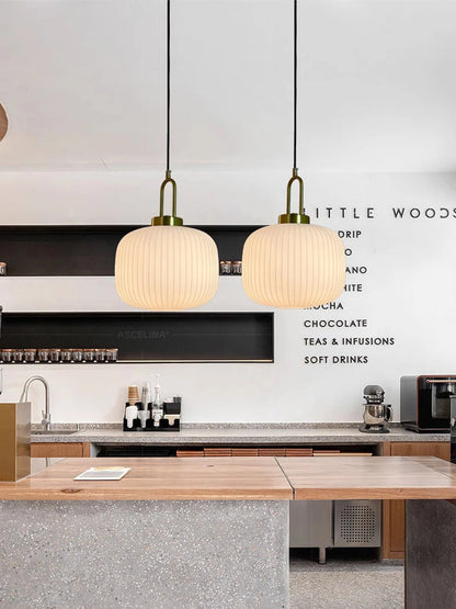 Japandi glaspendellampa japansk nordisk hänglampa varm