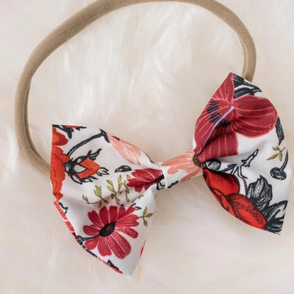 Vestito morbido per bambina - stampa floreale, dettagli con fiocco, cotone-elastan, abbigliamento estivo