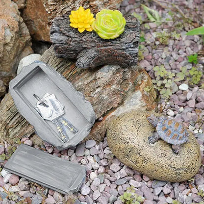 Outdoor Stone Key Hider - Resin Safe Box for Yard Garden Storage