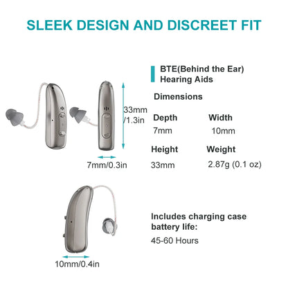 Hearing Aid Rechargeable Digital BTE With Adjustable Volume Portable Senior Sound Amplifier