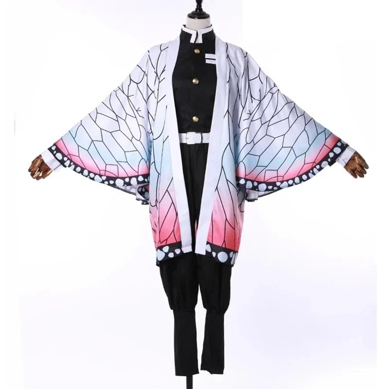 Demon Slayer Kochou Shinobu Kimono Cosplay Costume Set with Wig for Kids Adults Halloween 2026