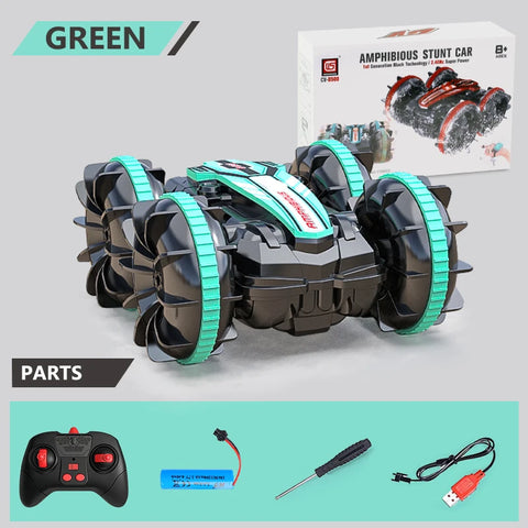 All-Terrain Remote Control Stunt Vehicle - Double-Sided Drifting Car with LED Wheels, Outdoor Adventure Toy for Boys