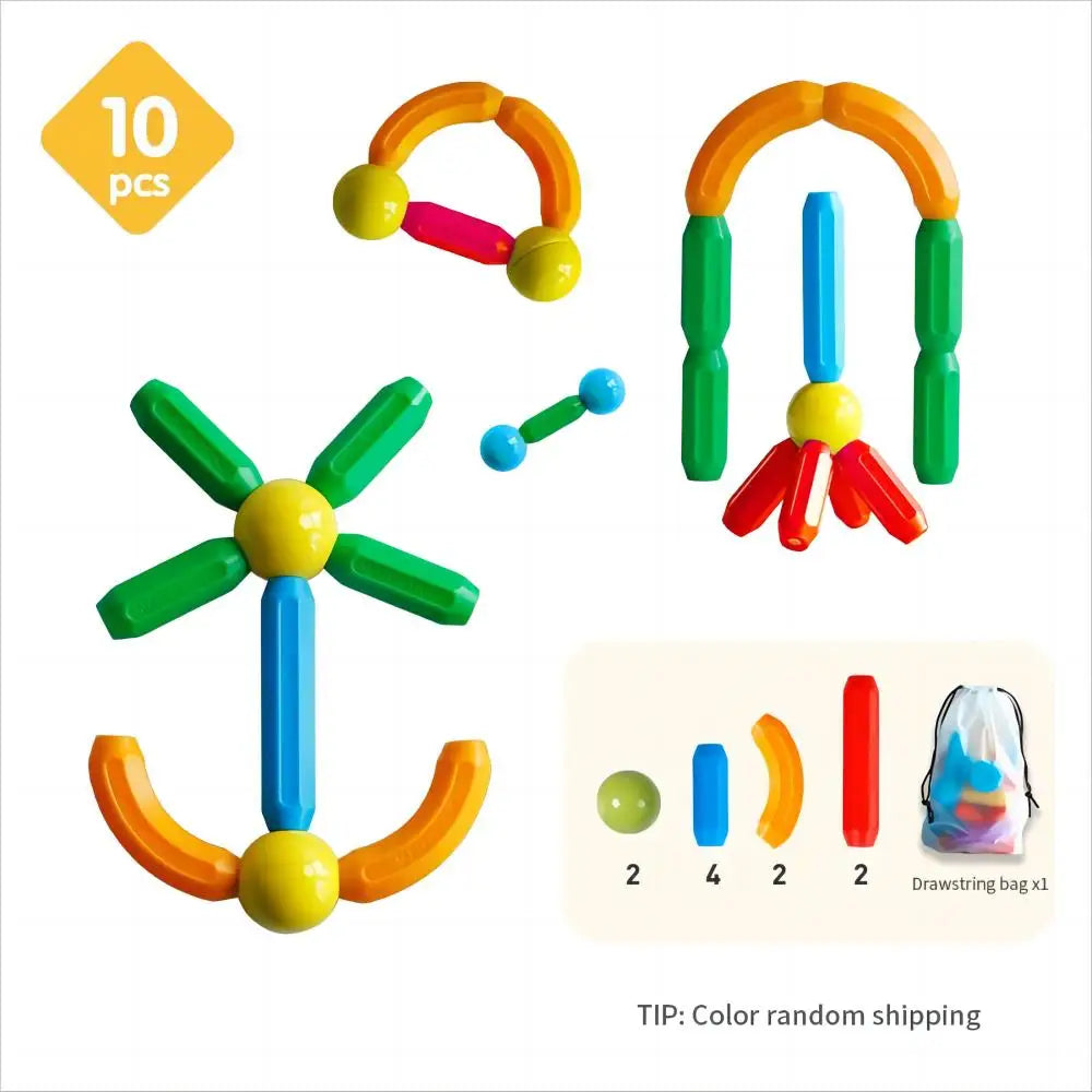 Magnetic Building Blocks Set - Kids Educational Toy with Magic Magnet Sticks & Balls for Creative Play, Ideal Gift for Boys and Girls