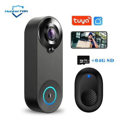 1080P Video Doorbell Camera Wireless Tuya Smart Home Doorbell 2025 Night Vision Motion Detect Two Way Audio