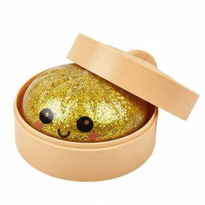 Glitter Bun Fidget Toy Kawaii Dumpling Squeeze Dough Ball Desk Toy Viral Fall 2026 Gift Stress Relief
