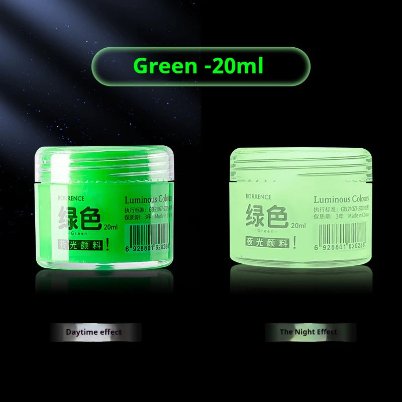 Glow in the dark pigment – lysende fluorescerende akrylmalesæt til DIY-graffiti, tasker og sko – TikTok viral 2026
