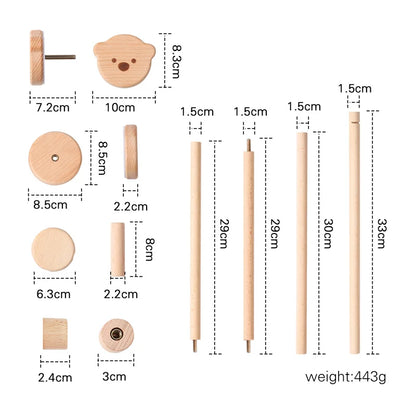 Baby Crib Mobile Wooden Nursery Newborn Sensory Toys
