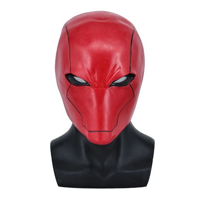 Red Hood-superheldenhelm van latex, cosplaymasker dat het hele gezicht bedekt, voor volwassen mannen, Halloween en gemaskerde bals 2026
